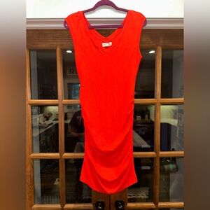 EUC Velvet by Graham and Spencer Size‎ Medium Ruched Red Sleeveless Dress